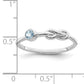 Sterling Silver Rhodium-Plated Polished Infinity Aquamarine Ring