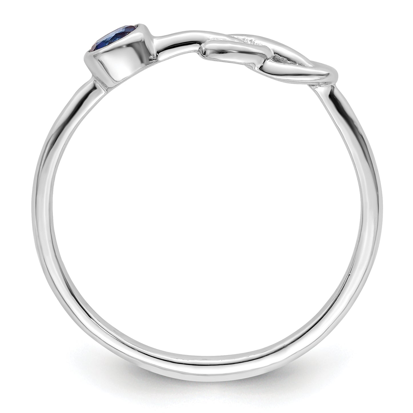 Sterling Silver Rhodium-Plated Polished Infinity Lab Created Sapphire Ring