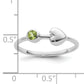 Sterling Silver Rhodium-Plated Polished Heart Peridot Ring