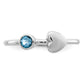 Sterling Silver Rhodium-Plated Polished Heart Ls Blue Topaz Ring