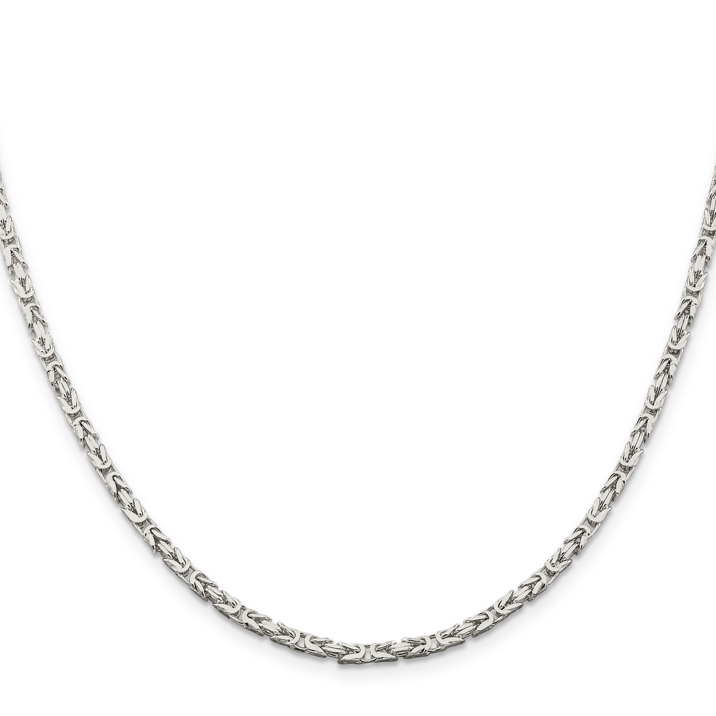 18 Inch Sterling Silver 2.5mm Byzantine Chain