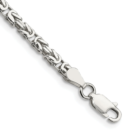 8 Inch Sterling Silver 2.5mm Byzantine Chain