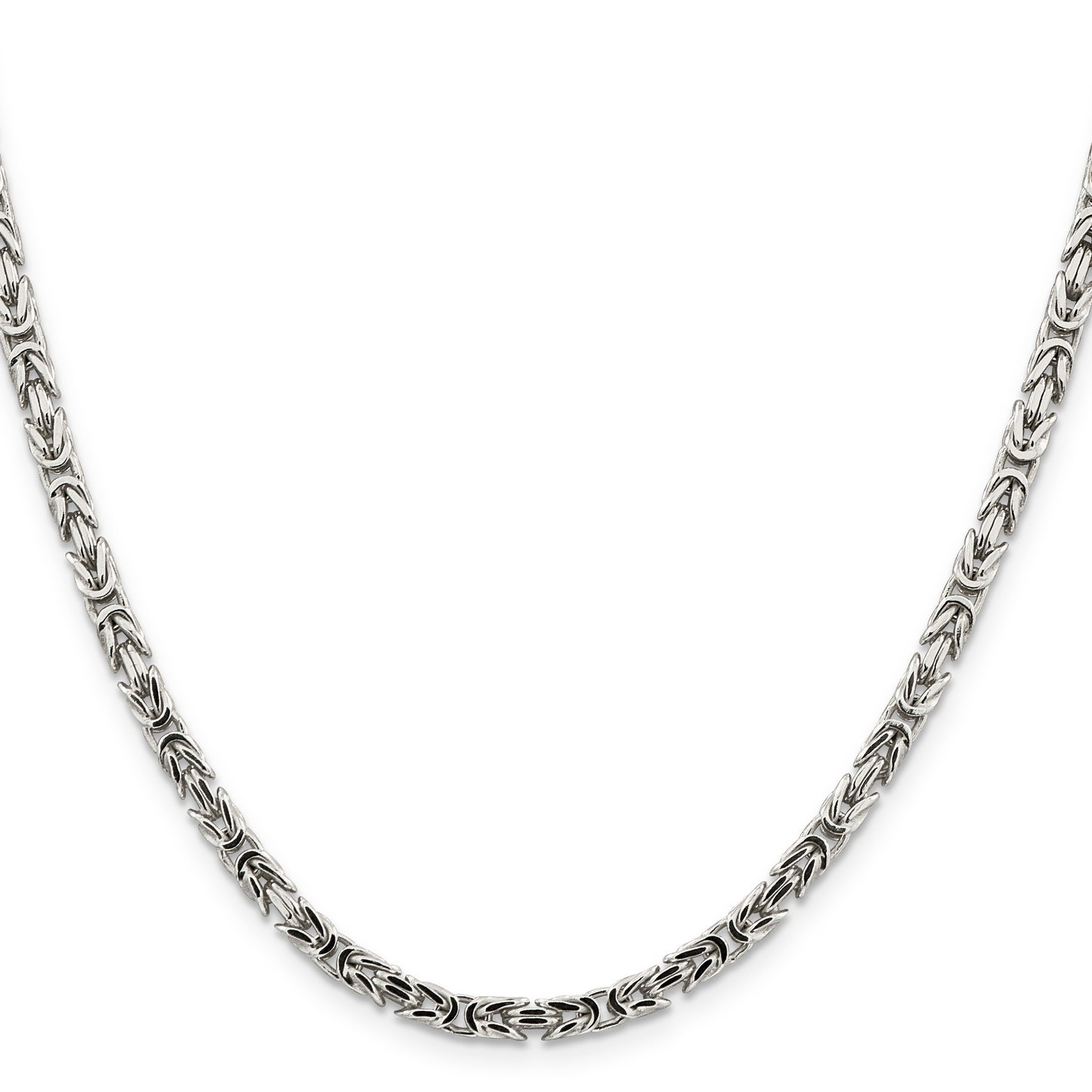 22 Inch Sterling Silver 3.25mm Byzantine Chain