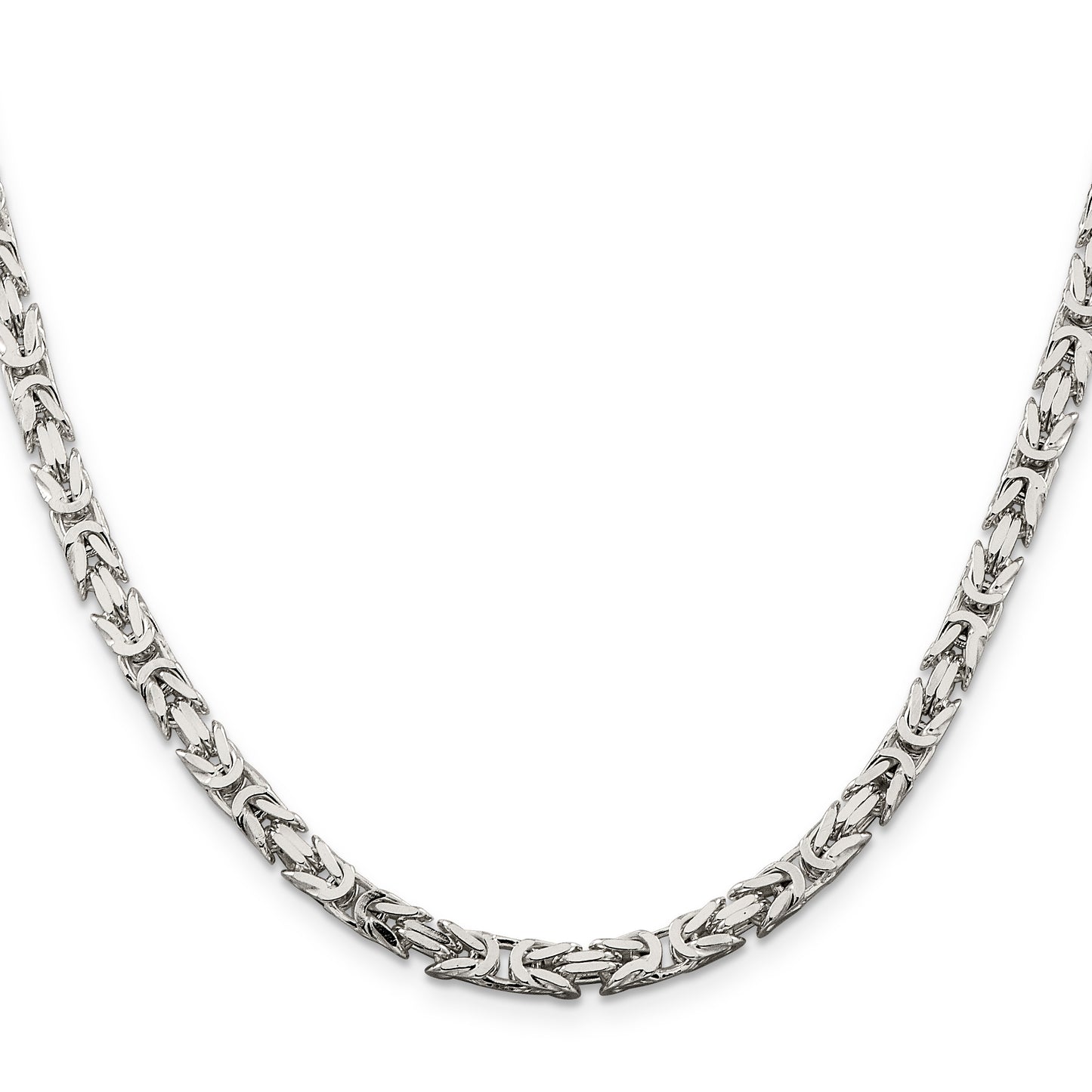 18 Inch Sterling Silver 4.25mm Byzantine Chain