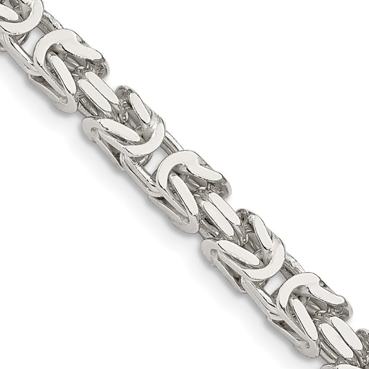 18 Inch Sterling Silver 4.25mm Byzantine Chain