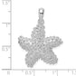 Sterling Silver De-Ani Rhodium-Plated Polished And Textured Starfish Pendant