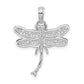 Sterling Silver De-Ani Rhodium-Plated Polished Filigree Wing Dragonfly Pendant