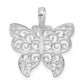 Sterling Silver De-Ani Rhodium-Plated Polished Filigree Wing Butterfly Pendant