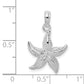 Sterling Silver De-Ani Rhodium-Plated Polished And Textured Starfish Pendant