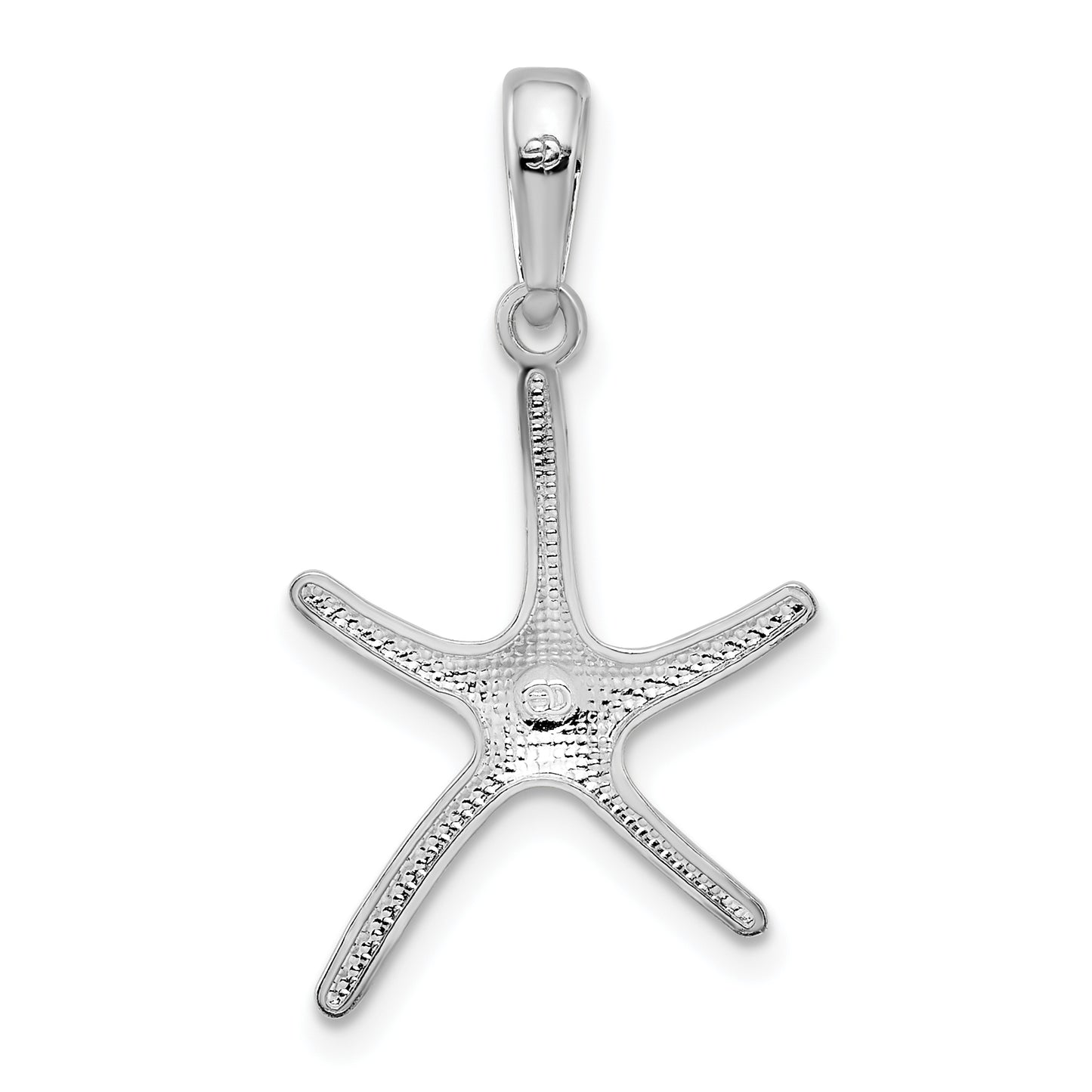 Sterling Silver De-Ani Rhodium-Plated Polished Starfish Pendant