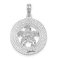 Sterling Silver De-Ani Rhodium-Plated Polished Cape Cod With Starfish Circle Pendant