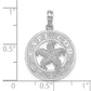 Sterling Silver De-Ani Rhodium-Plated Polished Cape Cod With Starfish Circle Pendant