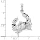 Sterling Silver De-Ani Rhodium-Plated Polished Stone Crab Pendant