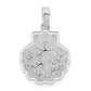 Sterling Silver De-Ani Rhodium-Plated Polished And Textured Shell With Starfish Pendant