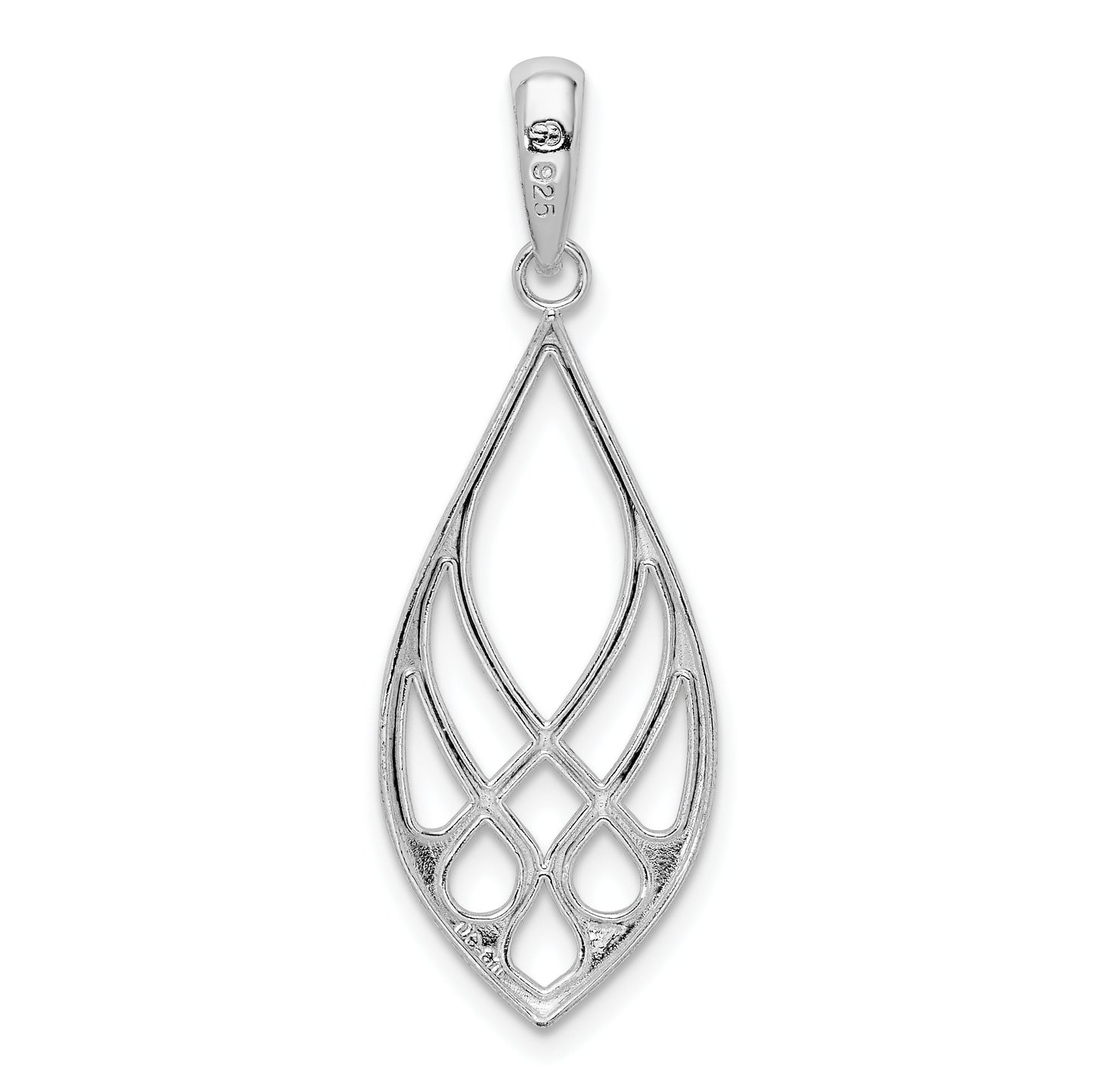 Sterling Silver De-Ani Rhodium-Plated Polished Teardrop Celtic Knot Pendant