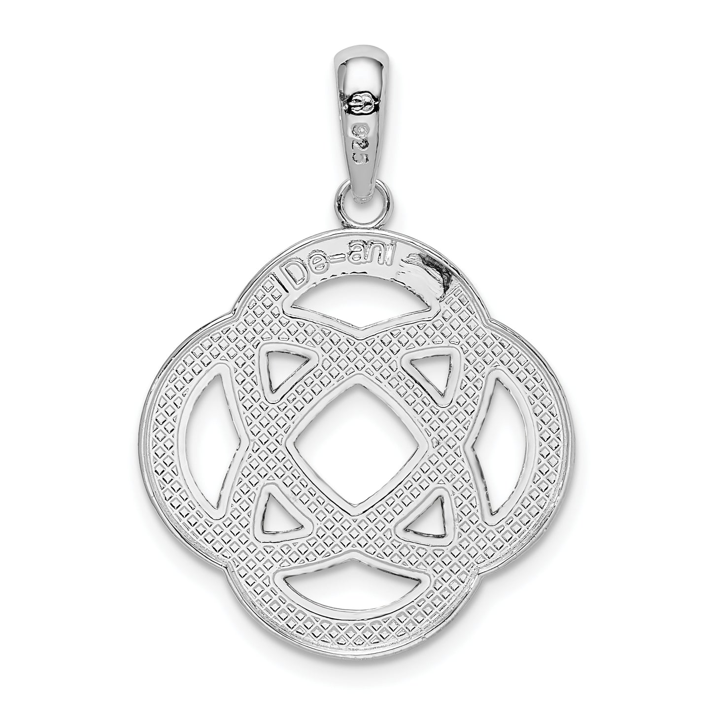 Sterling Silver De-Ani Rhodium-Plated Polished Celtic Circle Eternity Knot Pendant