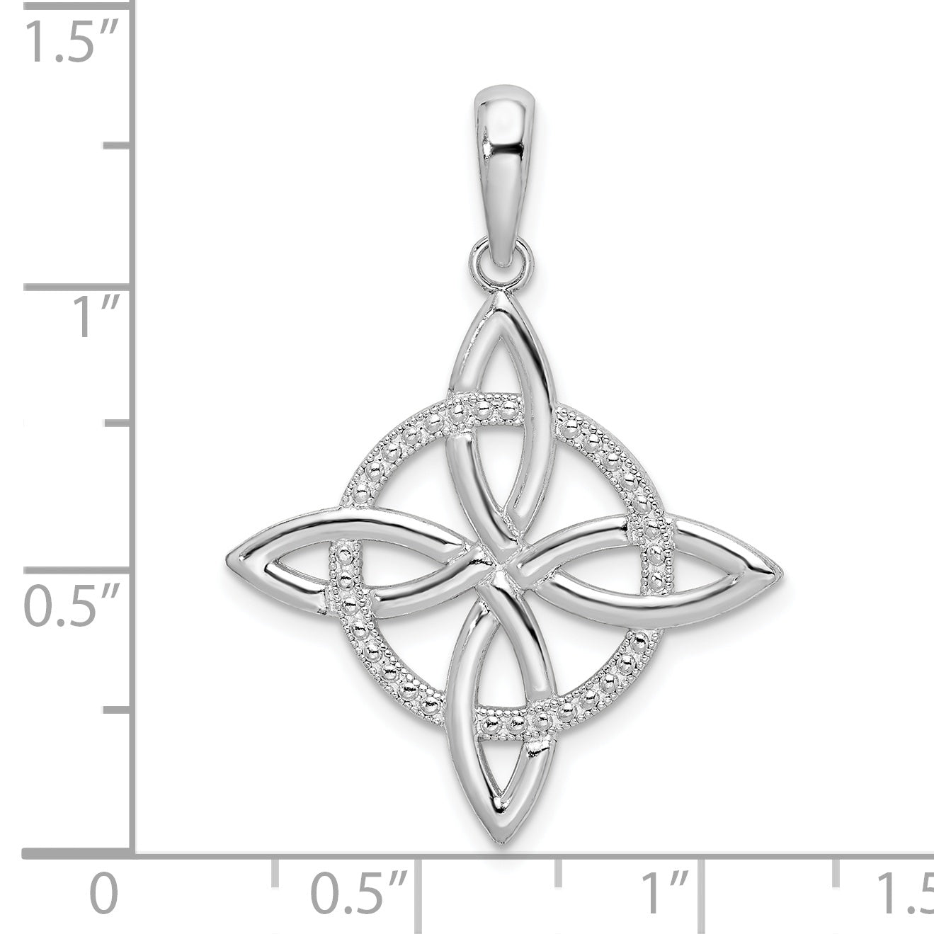 Sterling Silver De-Ani Rhodium-Plated Polished Celtic Eternity Knot Pendant