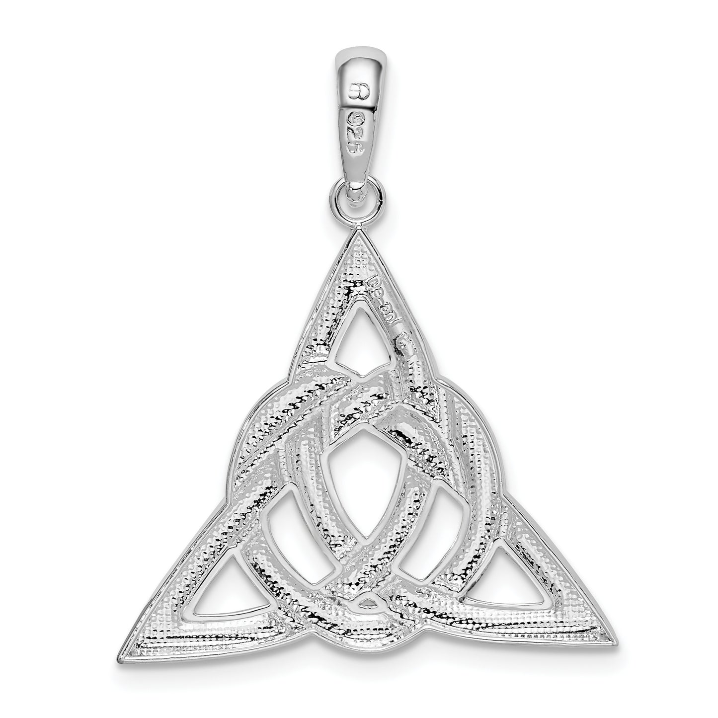 Sterling Silver De-Ani Rhodium-Plated Polished Celtic Trinity Knot Pendant