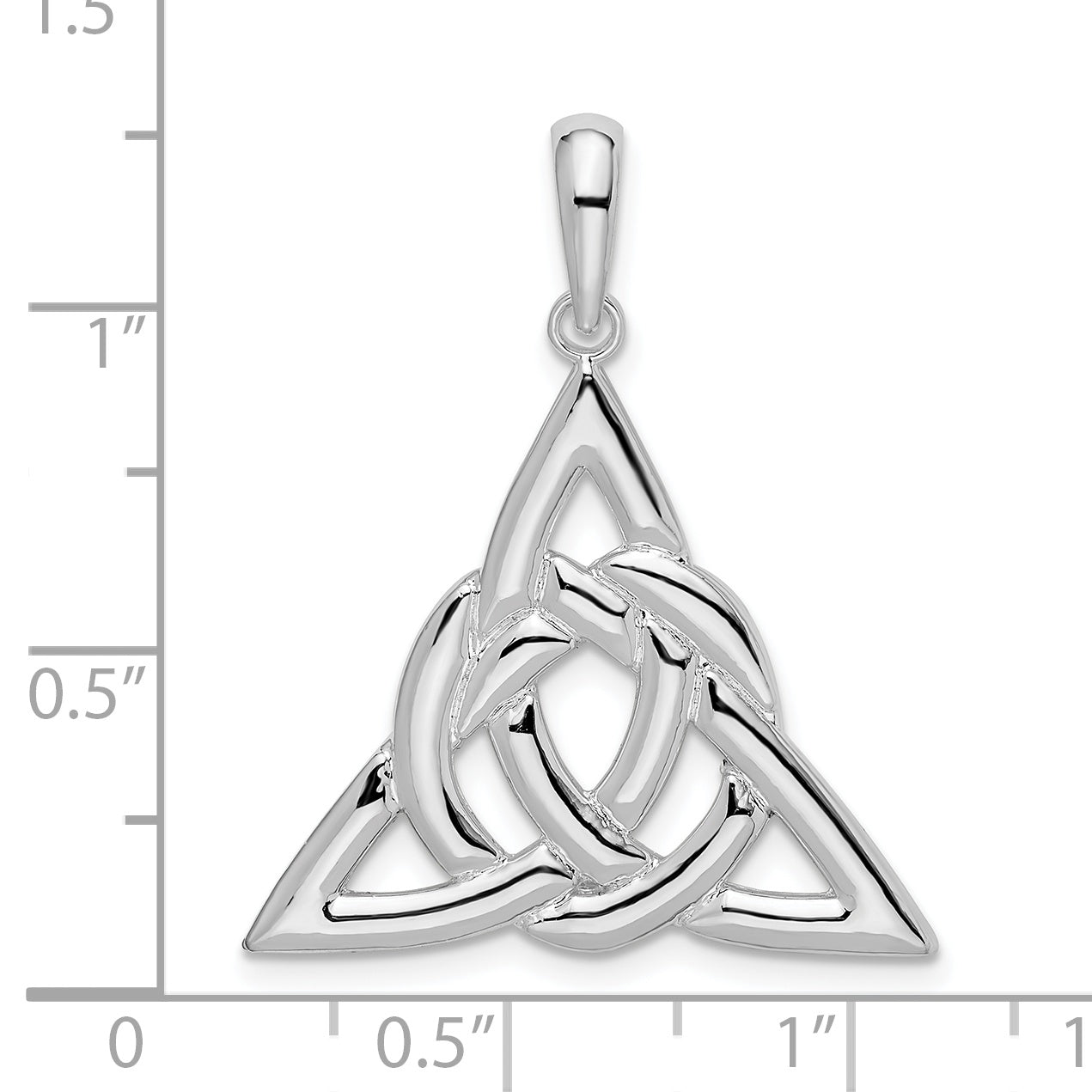 Sterling Silver De-Ani Rhodium-Plated Polished Celtic Trinity Knot Pendant