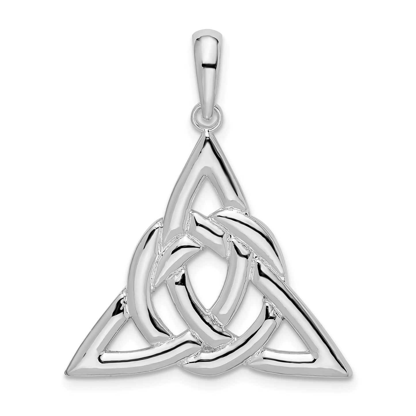 Sterling Silver De-Ani Rhodium-Plated Polished Celtic Trinity Knot Pendant