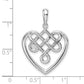 Sterling Silver De-Ani Rhodium-Plated Polished Celtic Knot Heart Pendant