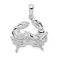 Sterling Silver De-Ani Rhodium-Plated Polished Stone Crab Pendant