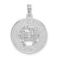 Sterling Silver De-Ani Rhodium-Plated Jamaica Round Circle With Crab Pendant