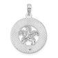 Sterling Silver De-Ani Rhodium-Plated Fort Myers Beach Florida Circle With Starfish Pendant