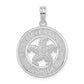 Sterling Silver De-Ani Rhodium-Plated Fort Myers Beach Florida Circle With Starfish Pendant