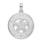 Sterling Silver De-Ani Rhodium-Plated Polished Sanibel Circle With Starfish Pendant