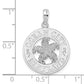 Sterling Silver De-Ani Rhodium-Plated Ocean City Maryland Circle With Starfish Pendant