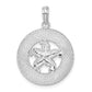 Sterling Silver De-Ani Rhodium-Plated Marathon Florida Keys Circle With Starfish Pendant