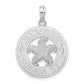 Sterling Silver De-Ani Rhodium-Plated Marathon Florida Keys Circle With Starfish Pendant