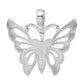 Sterling Silver De-Ani Rhodium-Plated Diamond-Cut Cut-Out Butterfly Pendant