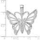 Sterling Silver De-Ani Rhodium-Plated Diamond-Cut Cut-Out Butterfly Pendant