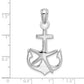 Sterling Silver De-Ani Rhodium-Plated Polished Anchor With Starfish Pendant