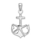 Sterling Silver De-Ani Rhodium-Plated Polished Anchor With Starfish Pendant