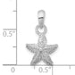 Sterling Silver De-Ani Rhodium-Plated Polished Starfish Pendant