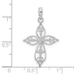 Sterling Silver De-Ani Rhodium-Plated Polished Fancy Filigree With Beaded Center Cross Pendant