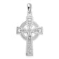 Sterling Silver De-Ani Rhodium-Plated Polished Cut-Out Celtic Crucifix Pendant