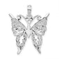 Sterling Silver De-Ani Rhodium-Plated Polished Cut-Out Butterfly Pendant