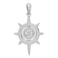 Sterling Silver De-Ani Rhodium-Plated Polished Star Frame Compass Pendant