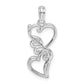 Sterling Silver De-Ani Rhodium-Plated Polished Double Hearts Filigree Pendant