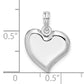 Sterling Silver De-Ani Rhodium-Plated Polished Teardrop Heart Pendant