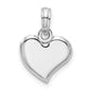 Sterling Silver De-Ani Rhodium-Plated Polished Small Teardrop Heart Pendant