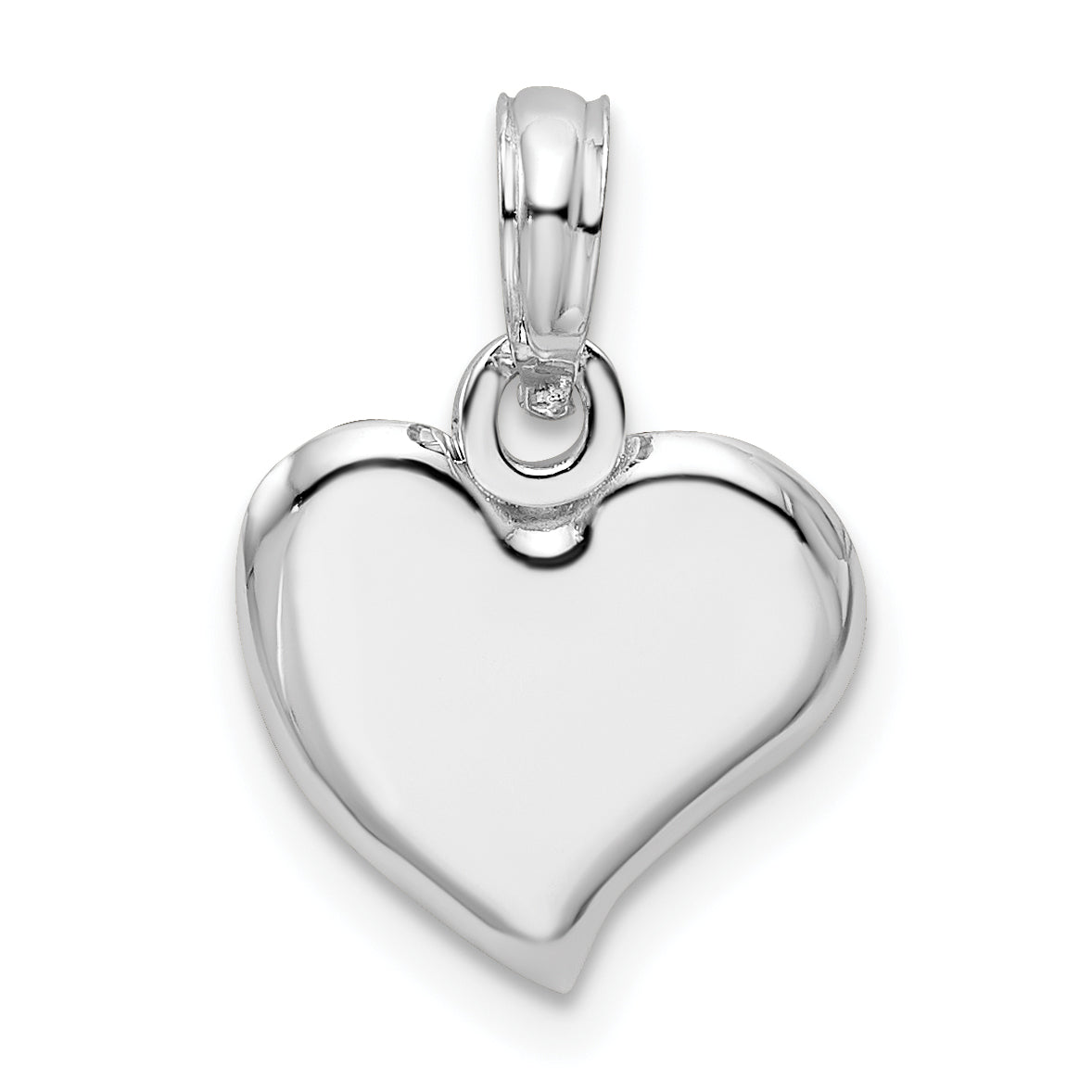 Sterling Silver De-Ani Rhodium-Plated Polished Small Teardrop Heart Pendant