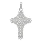 Sterling Silver De-Ani Rhodium-Plated Polished Enameled Filigree Cross Pendant