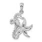 Silver/14K Two-Tone De-Ani Sterling Silver Rhodium-Plated Seahorse Starfish With 14K Pendant