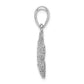 Silver/14K Two-Tone De-Ani Sterling Silver Rhodium-Plated Textured Starfish With 14K Accent Pendant