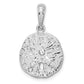 Silver/14K Two-Tone De-Ani Sterling Silver Rhodium-Plated Textured Sand Dollar With 14K Starfish Pendant